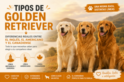 Tipos de Golden Retriever: diferencias reales entre el inglés, el americano y el canadiense